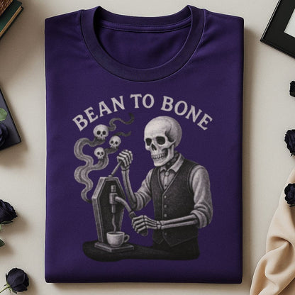 Bean to Bone Skeleton Design Purple Shirt product