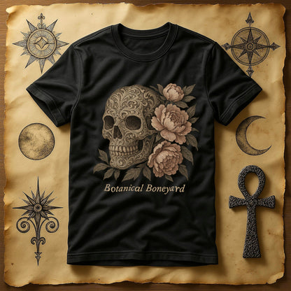 Botanical Boneyard Skull Floral Art T-Shirt product