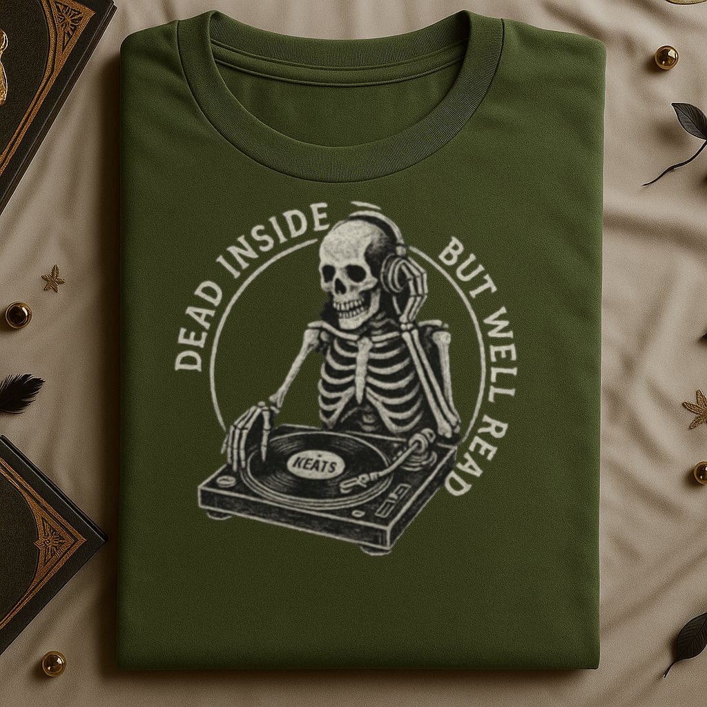 Dead Inside But Well Read Skeleton T-Shirt
