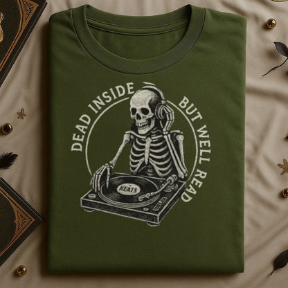 Dead Inside But Well Read Skeleton T-Shirt