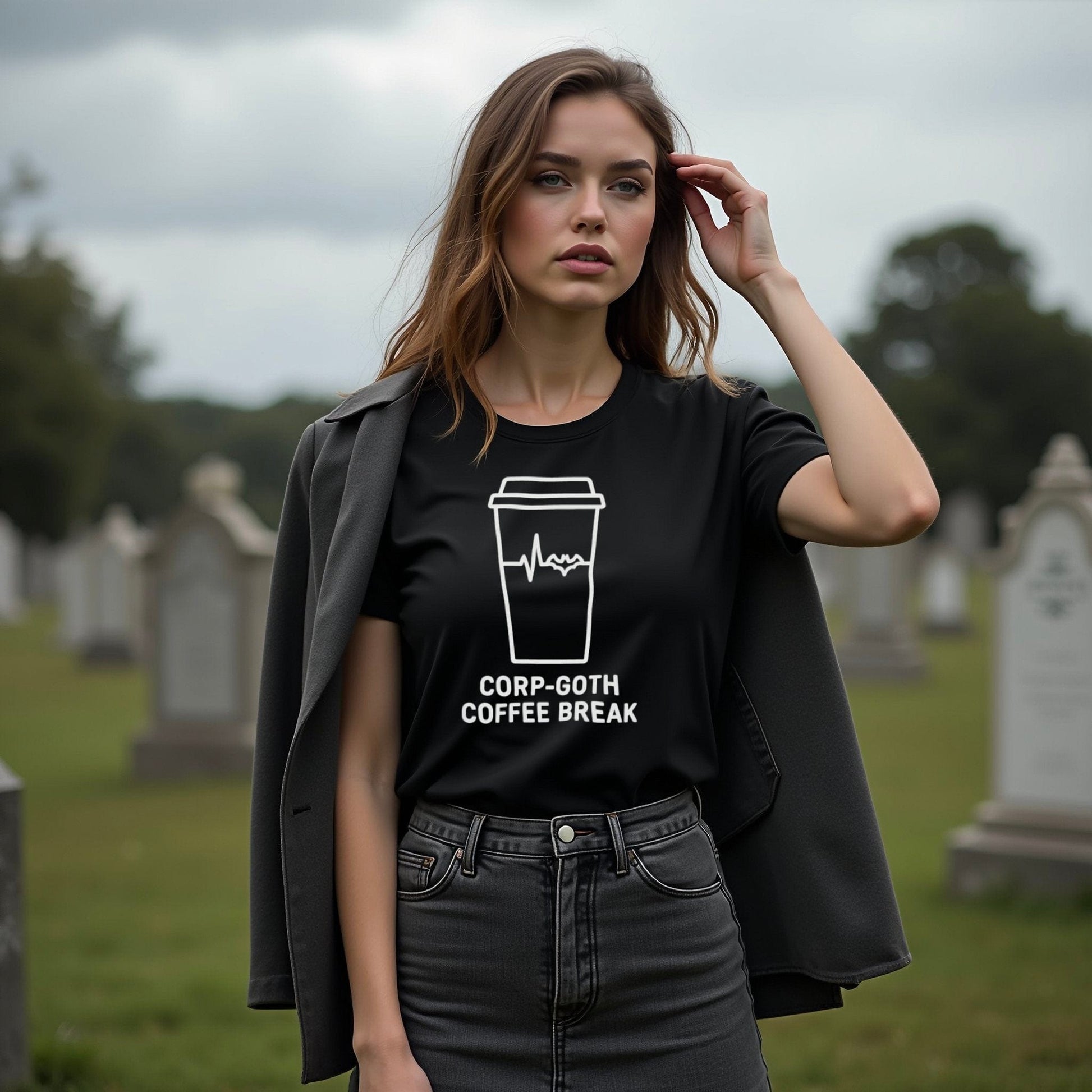 Corp-Goth Coffee Break Graphic Tee Shirt product