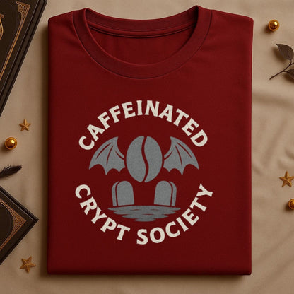 Caffeinated Crypt Society Red Graphic Tee product