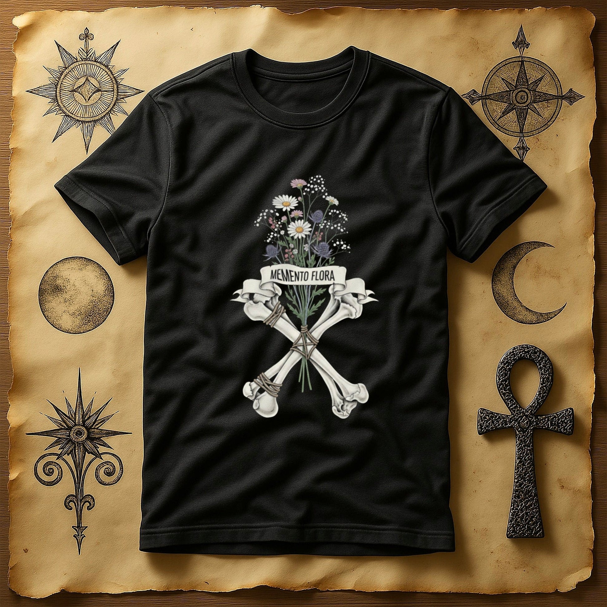 Memento Flora Skull and Flowers Graphic Tee product