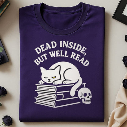 Dead Inside But Well Read Cat Graphic Tee product