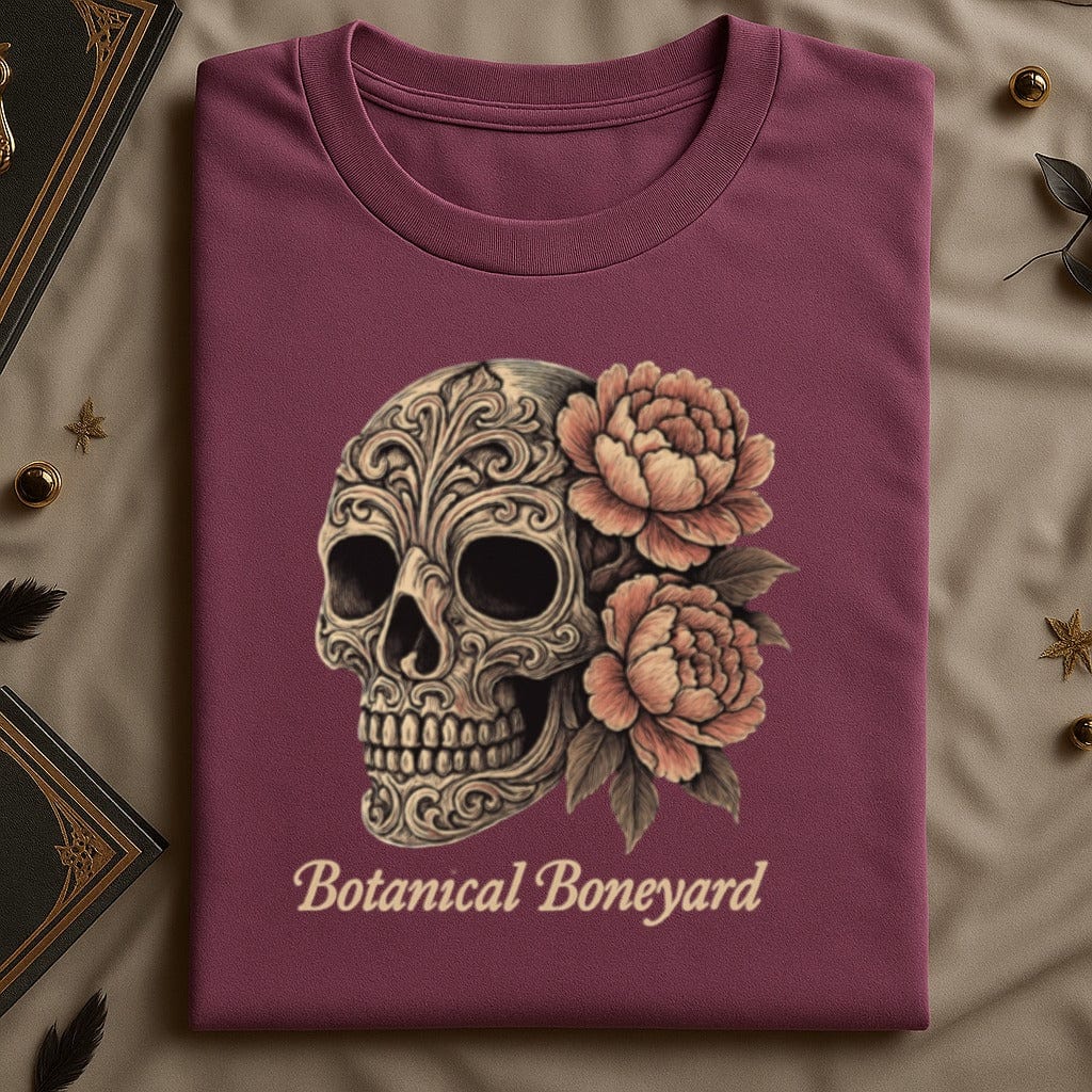 Botanical Boneyard Skull with Flowers design product type