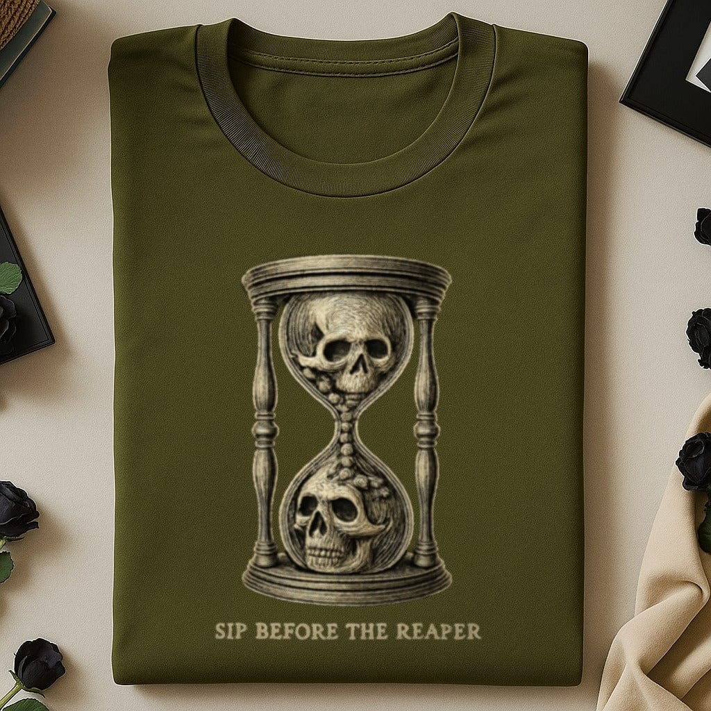 Sip Before The Reaper Hourglass Skull T-Shirt product
