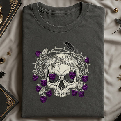 Gothic Skull with Thorn Crown and Berries T-shirt product