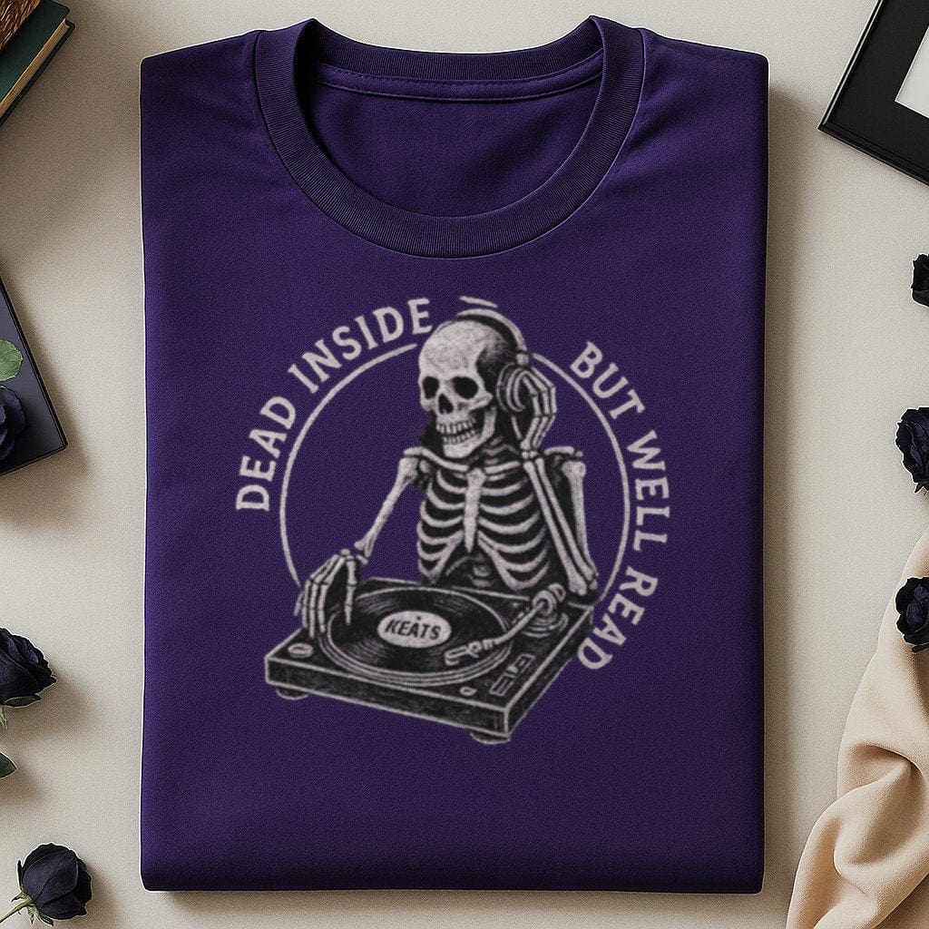 Dead Inside But Well Read Skeleton DJ T-Shirt product type