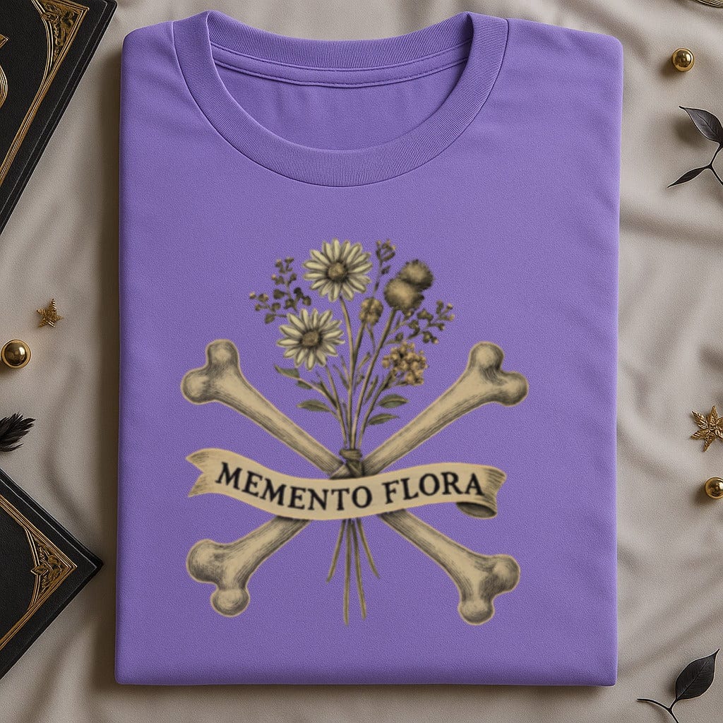 Memento Flora Design on Purple Tee Casual Wear product type