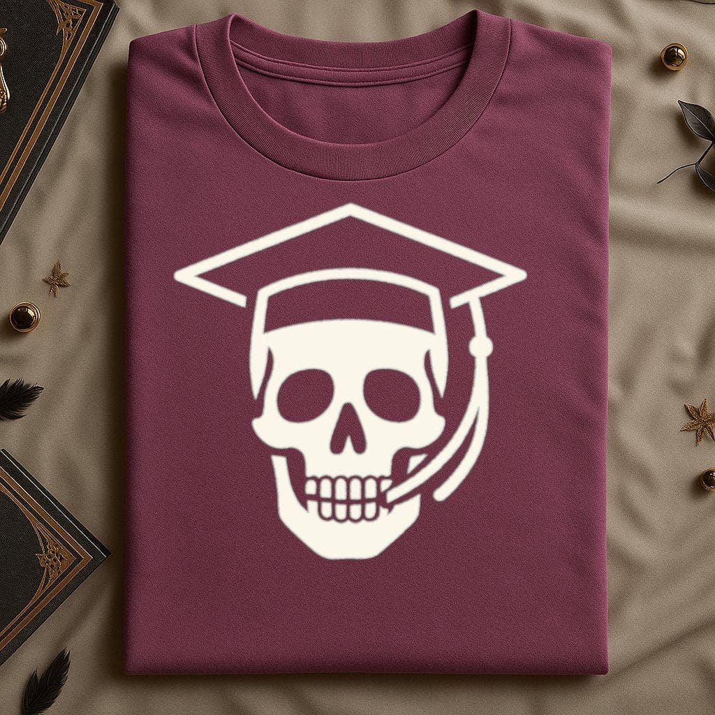 Skull with Graduation Cap Design T-Shirt product type
