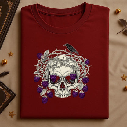 Skull with Blackberry and Raven Graphic product