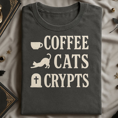 Coffee Cats Crypts Graphic Tee Shirt product type