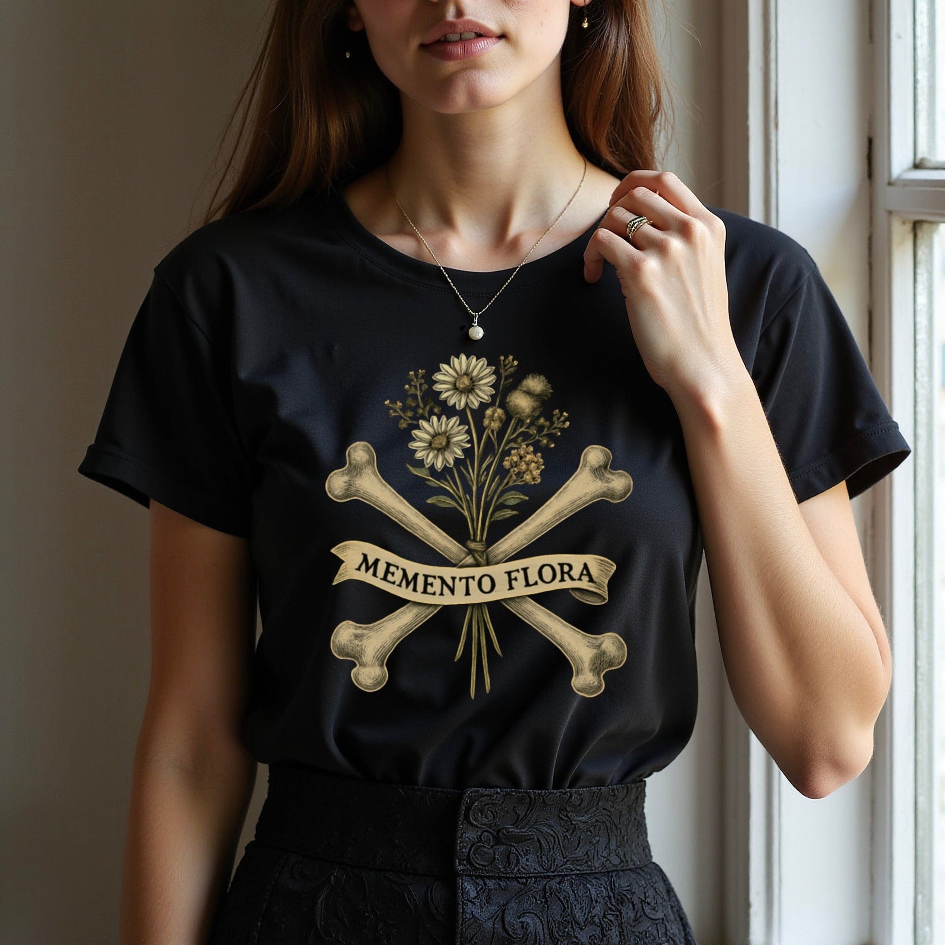 Memento Flora Skull and Flowers Graphic T-shirt product