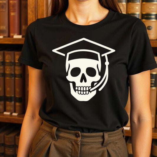 Skull with Graduation Cap Graphic T-Shirt product type