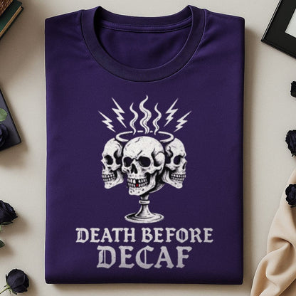 Death Before Decaf Skull Print Fashion Product