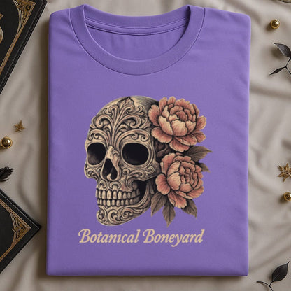 Botanical Boneyard Skull and Flowers T-Shirt product