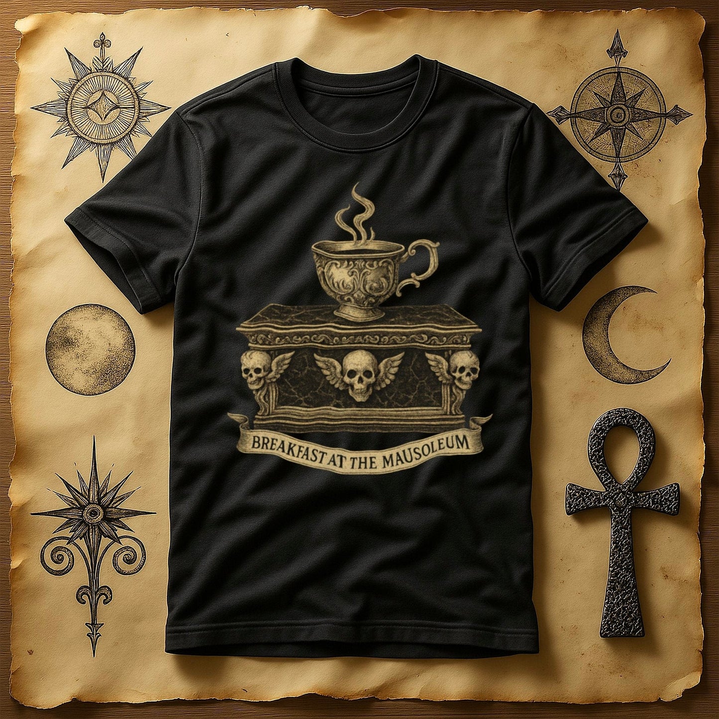 Vintage Gothic Breakfast at the Mausoleum T-Shirt product
