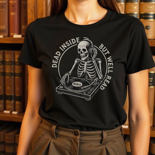 Dead Inside But Well Read Skeleton Graphic T-Shirt product