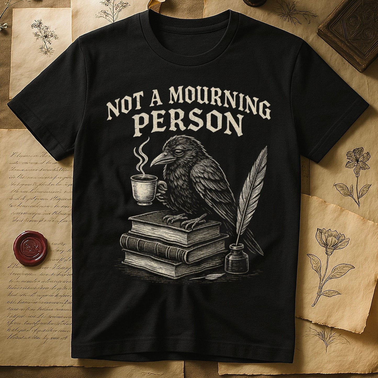 Not A Mourning Person Crow Graphic Tee Shirt product type