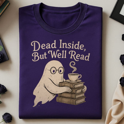 Dead Inside But Well Read Shirt Ghost Reading Product