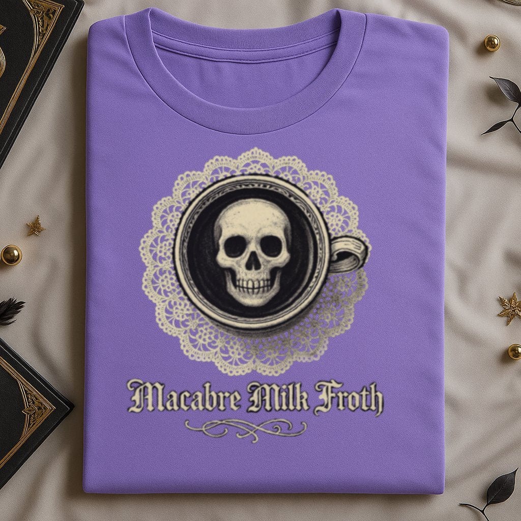 Macabre Milk Froth Skull Print Unique Artistic Shirt product