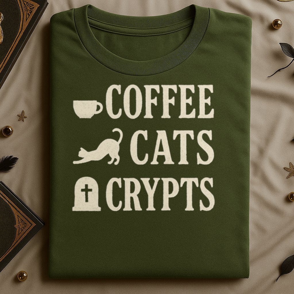 Coffee Cats Crypts Graphic Tee Shirt product