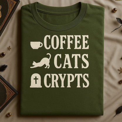 Coffee Cats Crypts Graphic Tee Shirt product