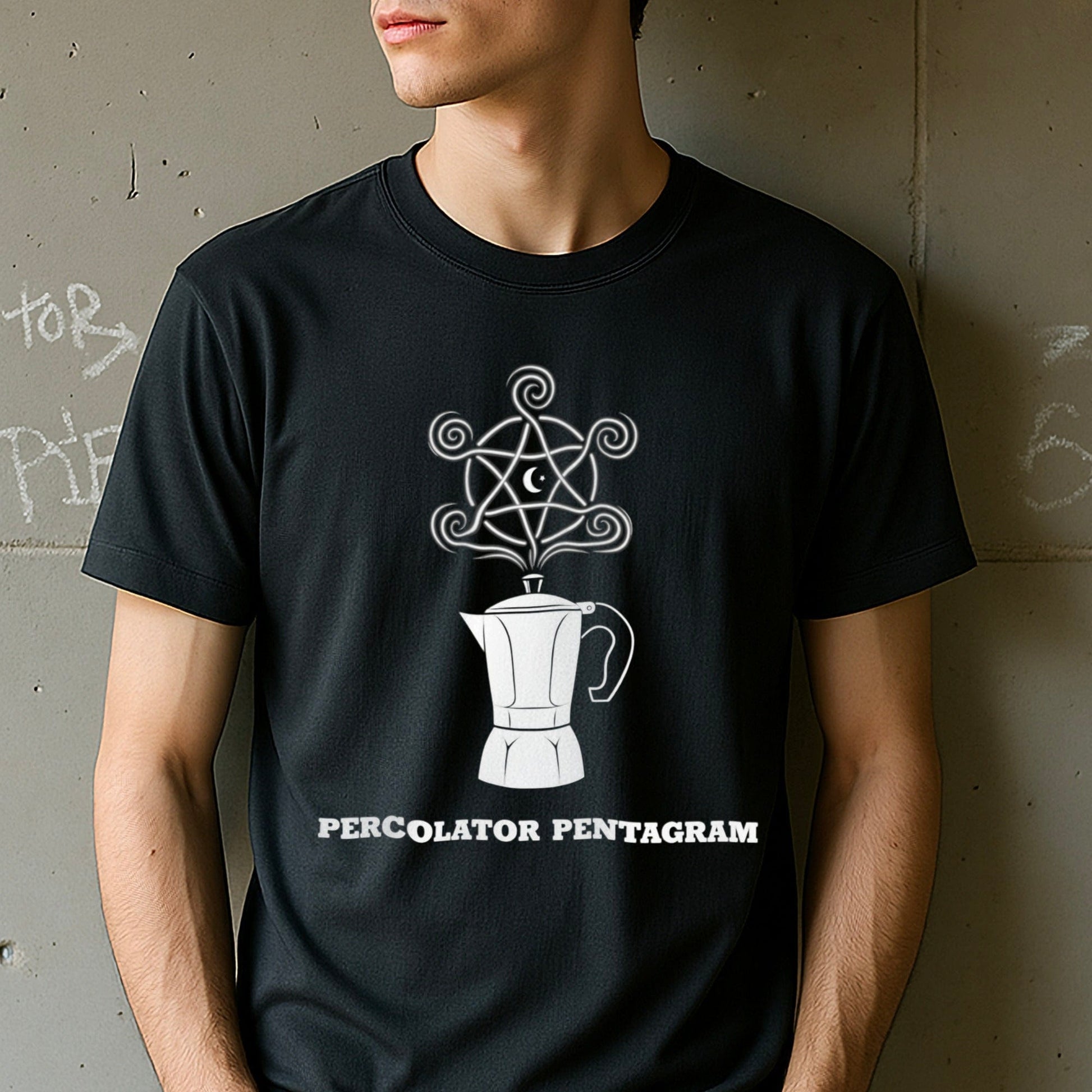 Unique Percolator Pentagram Design T-shirt Product