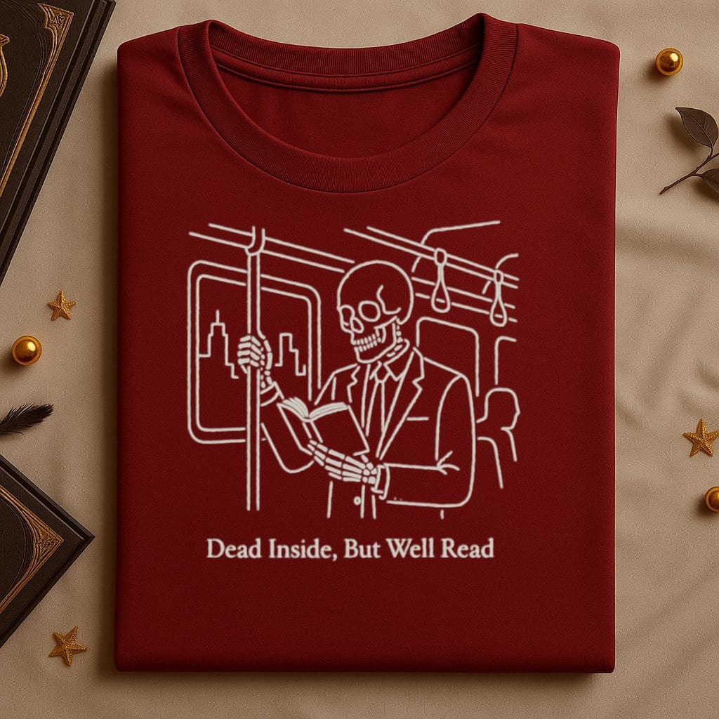 Dead Inside But Well Read Skeleton Shirt product