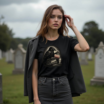 Mysterious Raven with Books Graphic T-Shirt product type