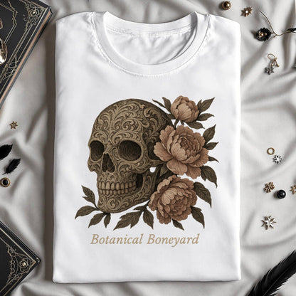 Gothic Skull with Roses Graphic T-Shirt product type
