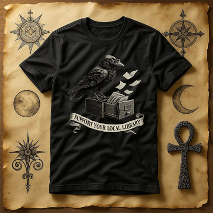 Support Your Local Library Crow Themed T-Shirt product type