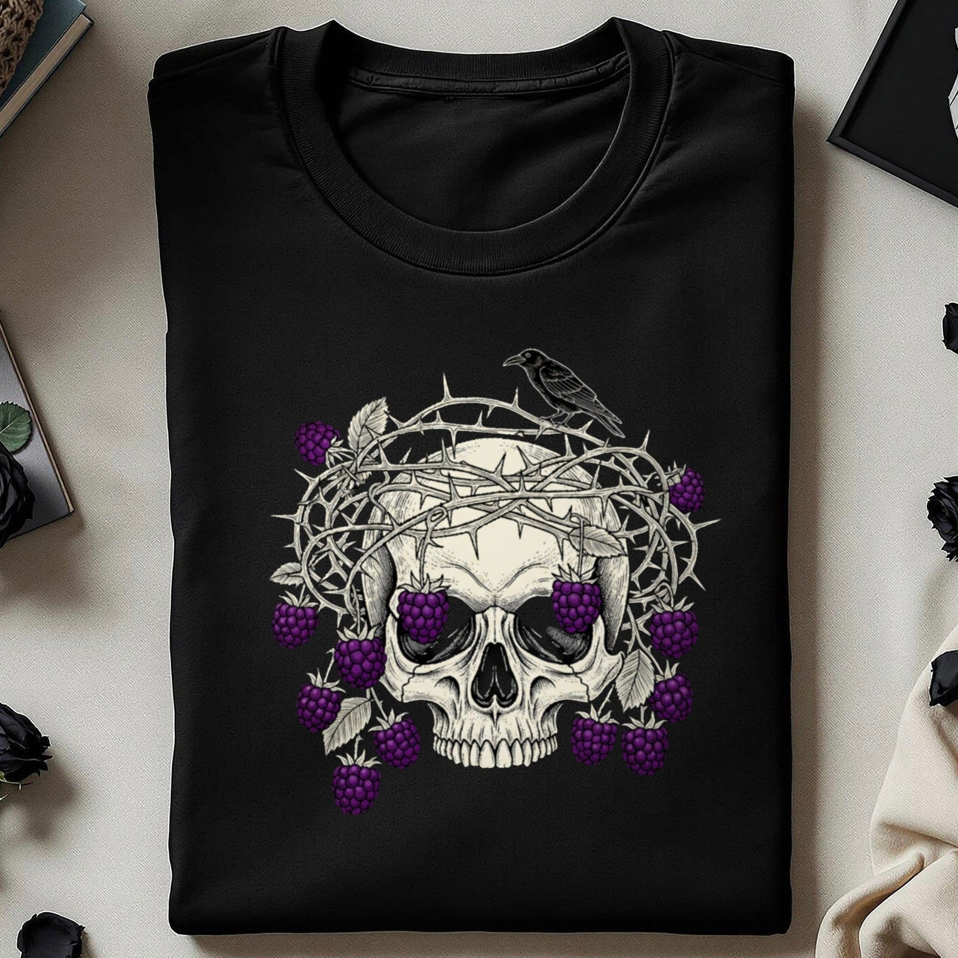 Skull with Thorn Crown and Berries T-shirt product type