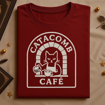 Catacomb Café Vintage Coffee Cat Graphic Shirt product type