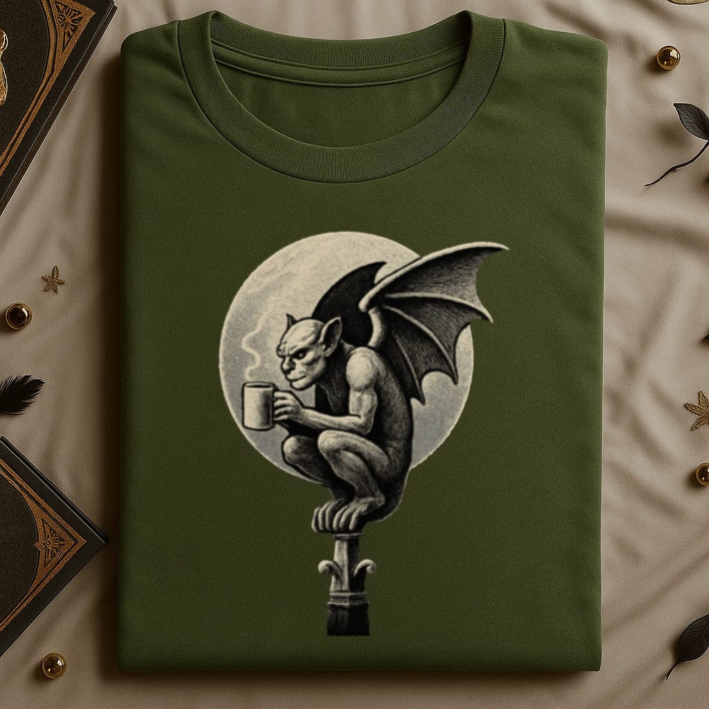 Gothic Gargoyle with Coffee T-Shirt product