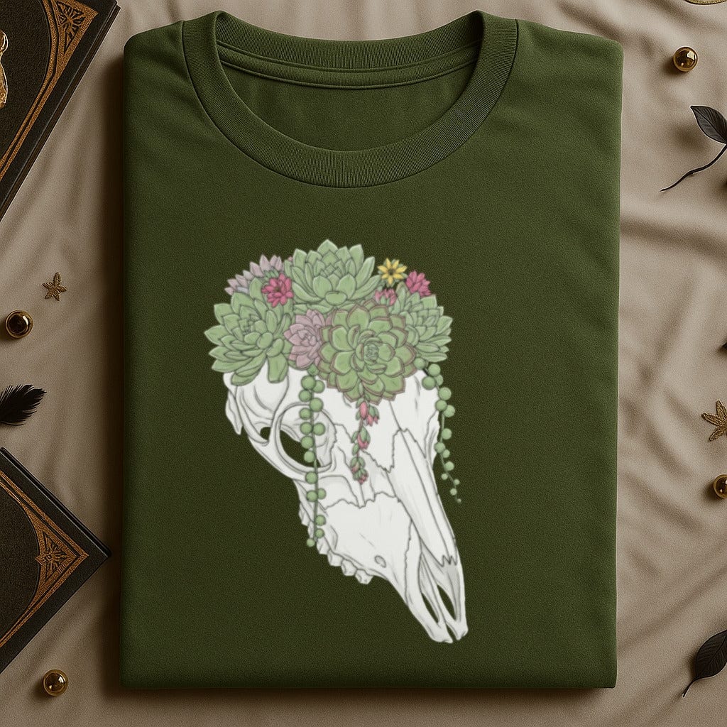 Skull with Succulent Flower Crown Design Shirt product type