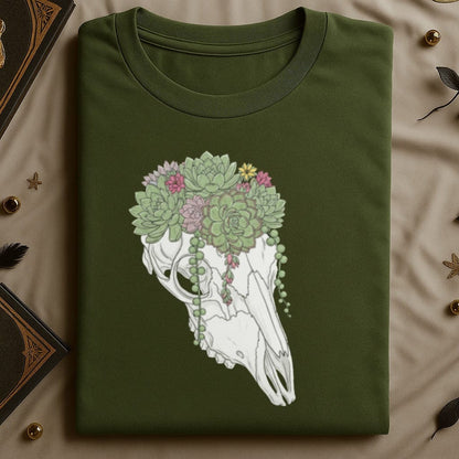 Skull with Succulent Flower Crown Design Shirt product type