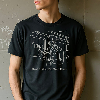 Dead Inside But Well Read Skeleton Graphic T-shirt Product