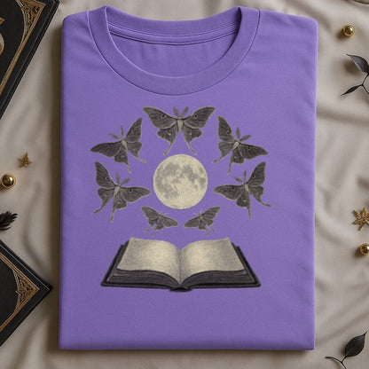 Moth Moon and Open Book Graphic Print Shirt product type