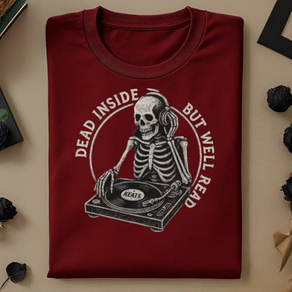Dead Inside But Well Read Skeleton Design Shirt product