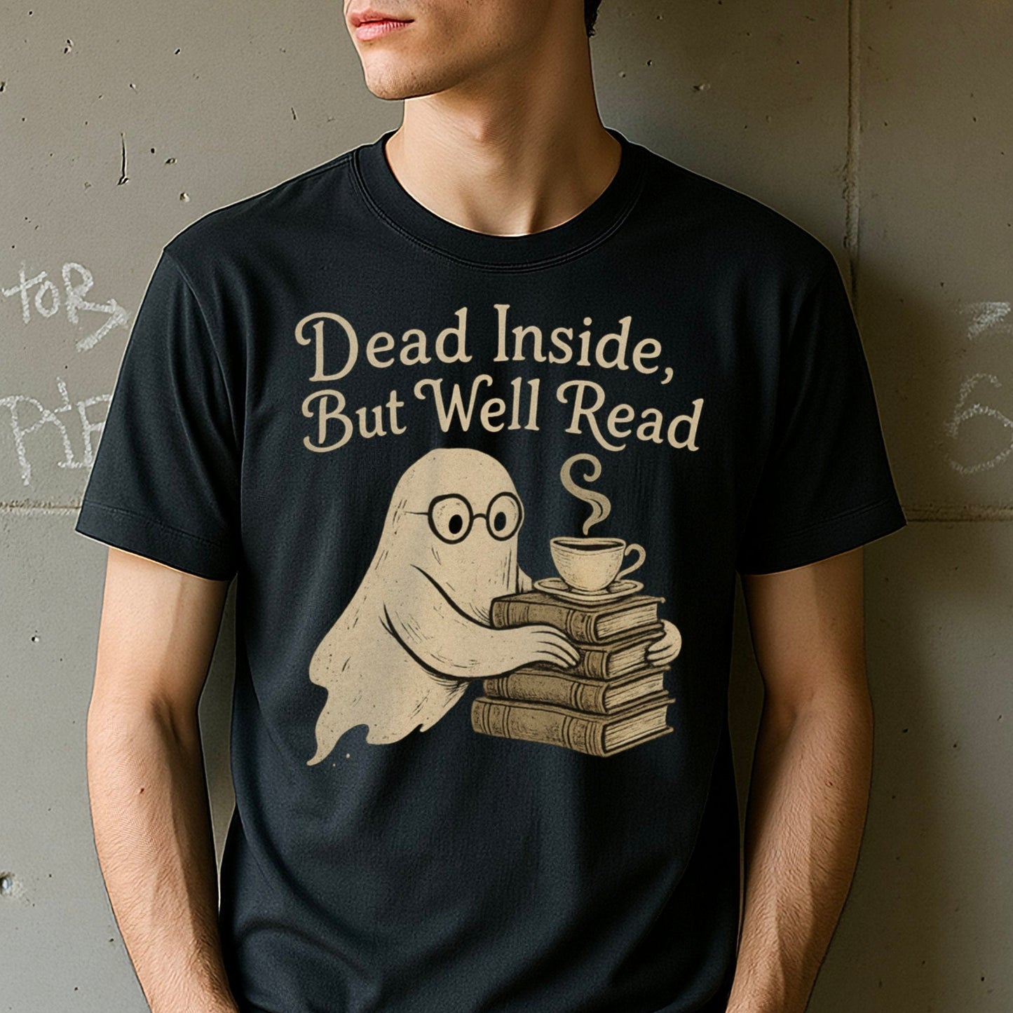 Dead Inside But Well Read Ghost Book Lover Shirt product