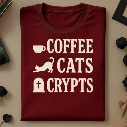 Coffee Cats Crypts Graphic Tee Shirt product type