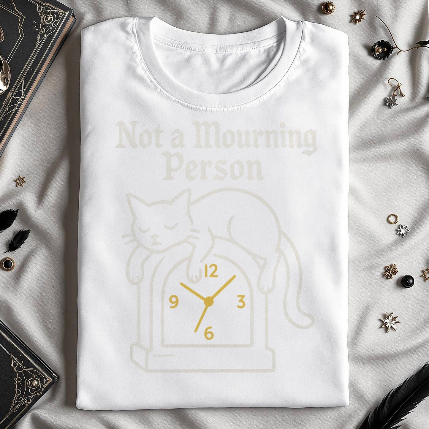 Not a Mourning Person Graphic Cat T-shirt product