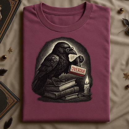 Vintage Raven with Overdue Book Graphic Design product