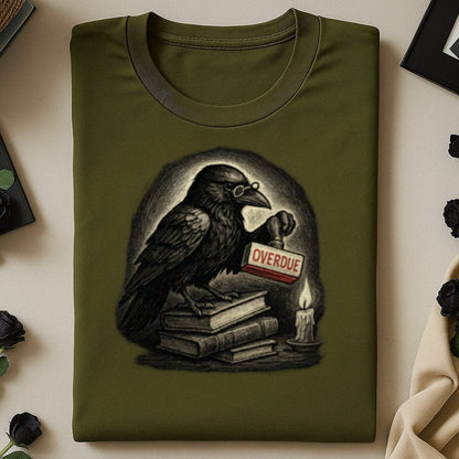 Moody Raven with Overdue Book Candlelight Design Shirt product type