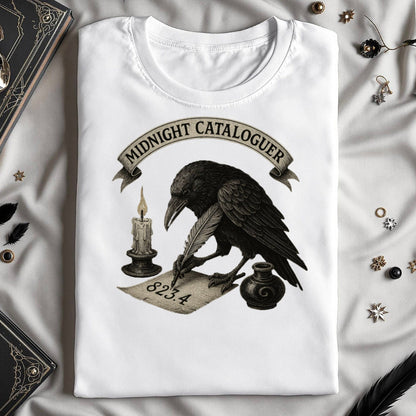 Midnight Cataloguer Raven Design T-Shirt Product