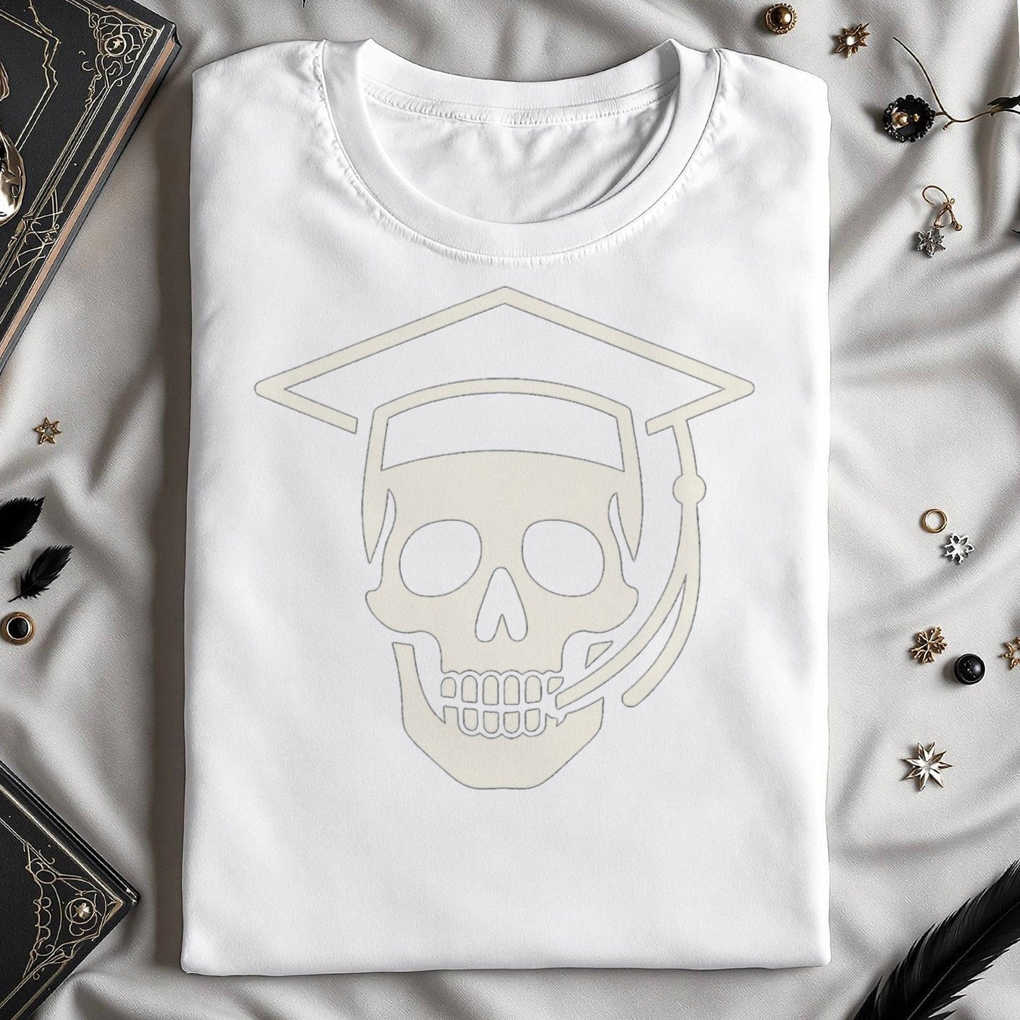 Skull with Graduation Cap Design T-shirt product