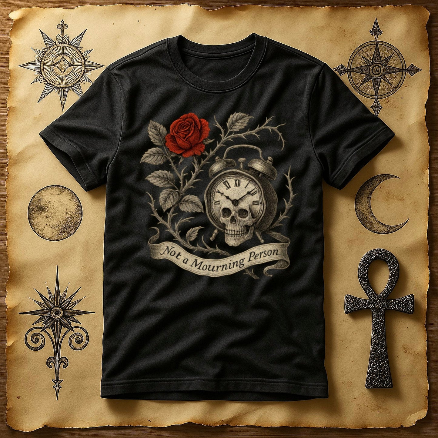 Gothic Skull Rose Design Not a Mourning Person product type