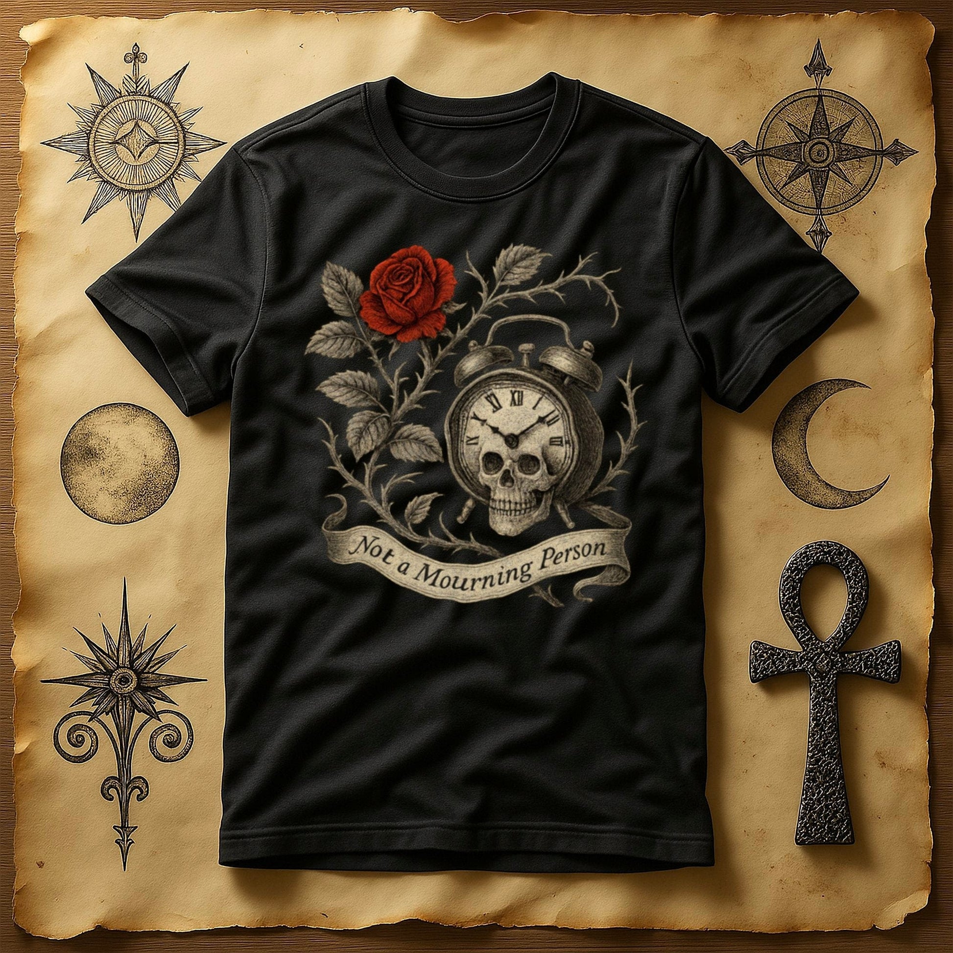Gothic Skull Rose Design Not a Mourning Person product type