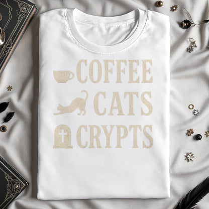 Coffee Cats Crypts Themed Graphic T-shirt product type
